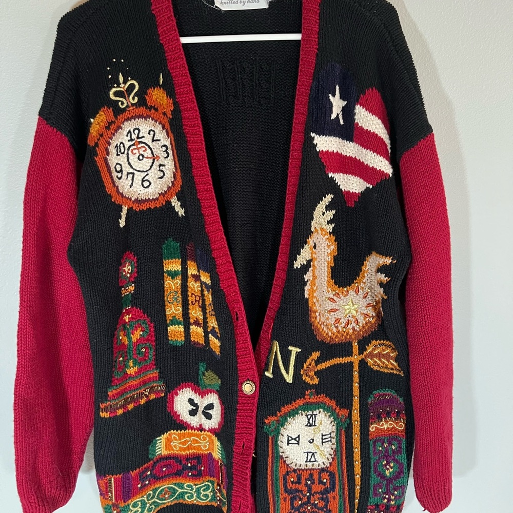 Vintage Marisa Christina hand knit‎ cardigan women’s size XL